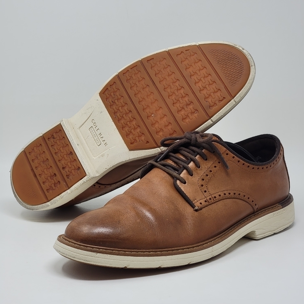 COLE HAAN GoTo Plain-Toe Tan Brown Casual Oxfords Shoes C34125 Men’s Size 11.5M